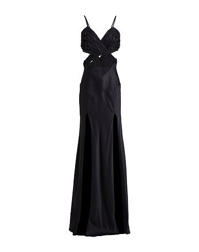 AMEN Vestito lungo Nero 78% Acetato, 22% Viscosa, Poliestere