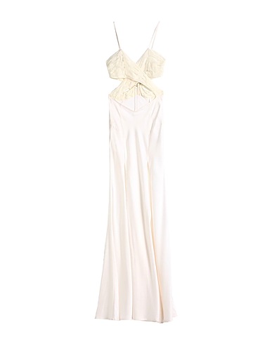 AMEN Vestito lungo Avorio 78% Acetato, 22% Viscosa, Poliestere