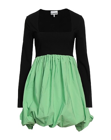 GANNI Short dress Black 75% Viscose, 22% Polyamide, 3% Elastane, Polyester