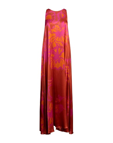 GIANLUCA CAPANNOLO Long dress Orange 100% Silk
