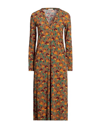 SIYU Vestito midi Marrone 85% Poliammide, 15% Elastan