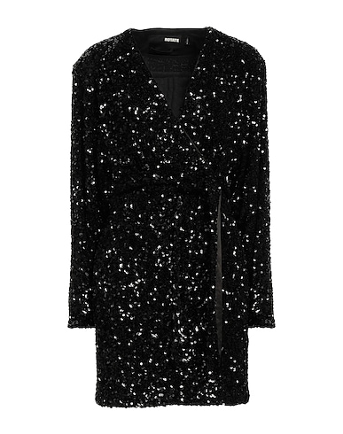 ROTATE BIRGER CHRISTENSEN Sequin dress Black 95% Recycled polyester, 5% Elastane