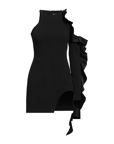 DAVID KOMA Short dress Black 52% Acetate, 45% Viscose, 3% Elastane, Triacetate, Polyester