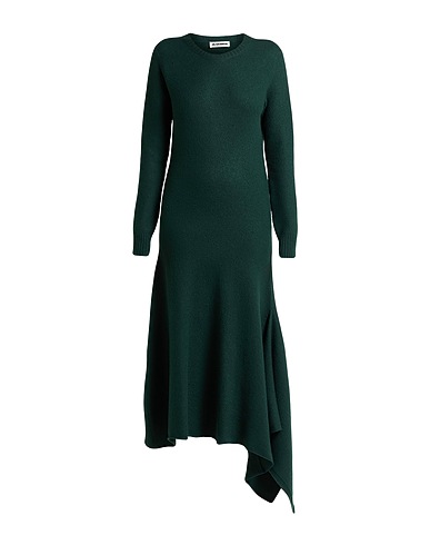 JIL SANDER Long dress Dark green 100% Wool