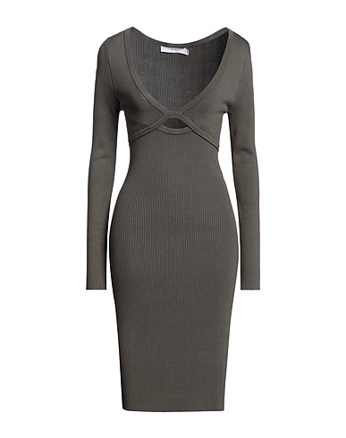 IRO Midi dress Grey 90% Viscose, 9% Nylon, 1% Elastane