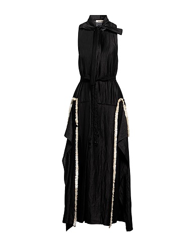 WALES BONNER Long dress Black 88% Linen, 12% Nylon