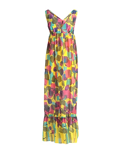 MANILA GRACE Long dress Yellow 100% Cotton