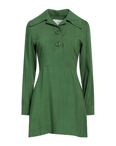 AMI ALEXANDRE MATTIUSSI Shirt dress Green 92% Viscose, 8% Silk