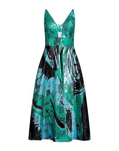 MISCHALIS ATELIER Midi dress Green 80% PES - Polyethersulfone, 20% Metallic fiber