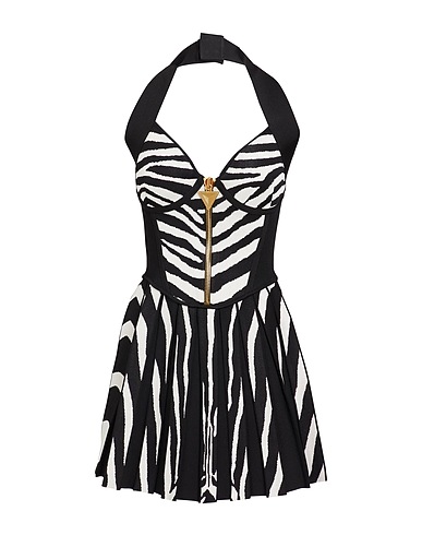 BALMAIN Pleated dress Black 85% Viscose, 12% Polyester, 3% Polyamide