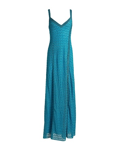 MISSONI Long dress Azure 50% Viscose, 32% Cupro, 18% Polyester