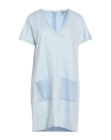 FEDELI Short dress Sky blue 98% Cotton, 2% Elastane