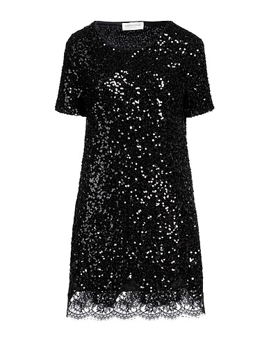 ERMANNO FIRENZE Sequin dress Black 97% Polyester, 3% Elastane, Cotton, Polyamide