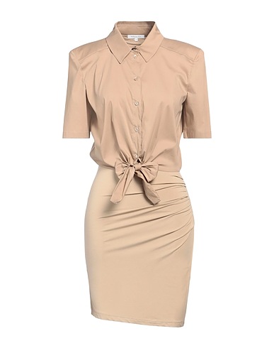 PATRIZIA PEPE Short dress Beige 92% Viscose, 8% Elastane, Cotton, Polyamide