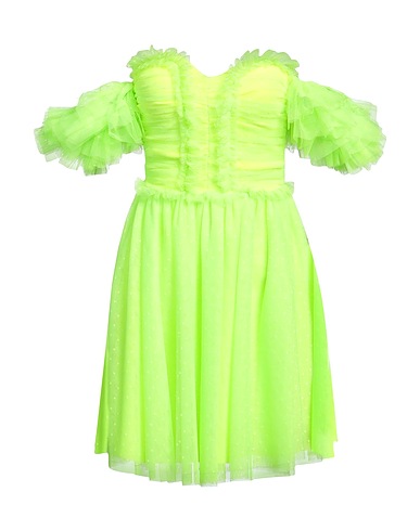 RELISH Short dress Lime green 100% Polyester