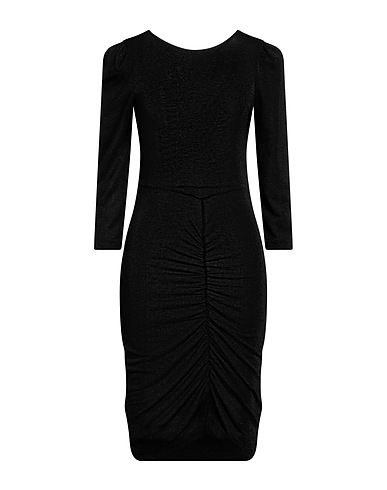 MOMONÍ Vestito midi Nero 60% Poliestere, 22% Viscosa, 13% Poliammide, 5% Elastan
