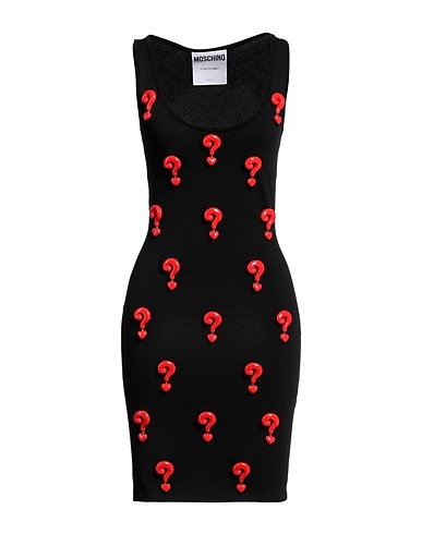 MOSCHINO ミニワンピース・ドレス ブラック レーヨン 75% / ポリエステル 25%