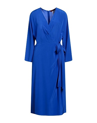 MAX MARA STUDIO Midi dress Bright blue 100% Silk