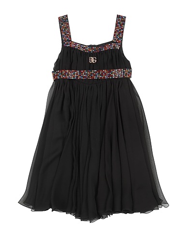 DOLCE&GABBANA Dress Black 88% Silk, 12% Elastane, Natural Stone, Metal, Crystal