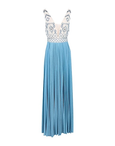 ELISABETTA FRANCHI Langes Kleid Hellblau 100% Polyamid, Viskose, Polyester, Elastan