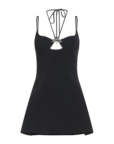 DAVID KOMA Short dress Black 52% Acetate, 45% Viscose, 3% Elastane