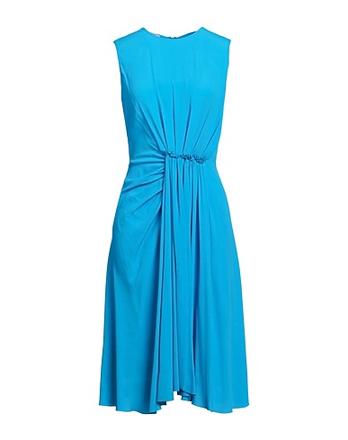 RUE DU BAC Midi dress Turquoise 65% Acetate, 35% Silk