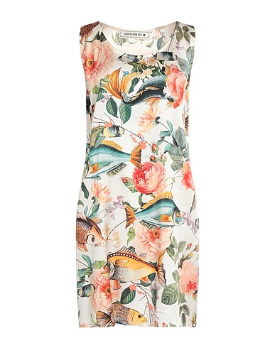 SHIRTAPORTER Vestito corto Off white 94% Seta, 6% Elastan
