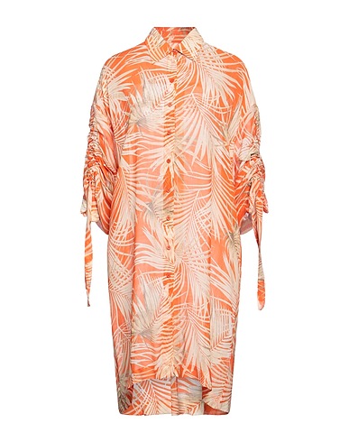 FISICO Shirt dress Orange 81% Viscose, 19% Silk