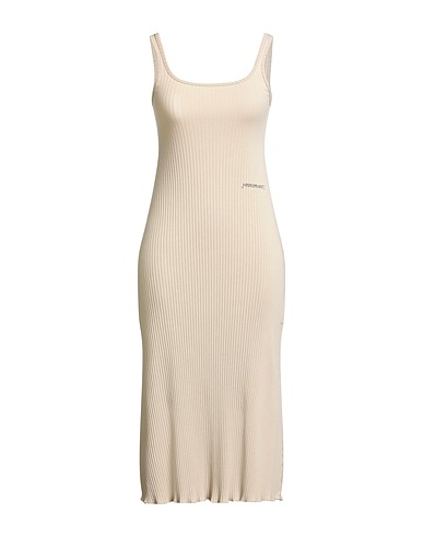 HINNOMINATE Midi dress Beige 95% Cotton, 5% Elastane