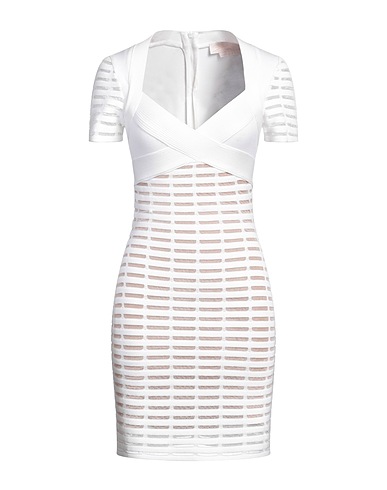 GENNY Short dress White 70% Viscose, 30% Polyester