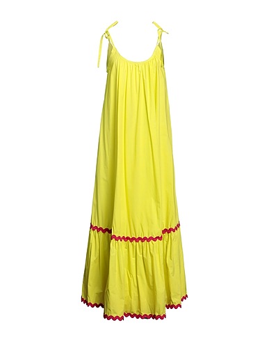 GINA GORGEOUS Vestito lungo Verde lime 100% Cotone, Poliestere