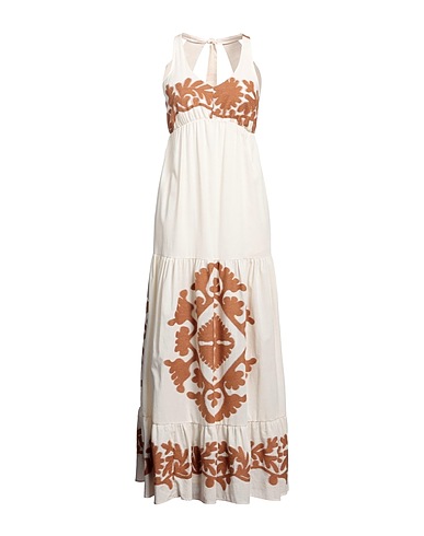 KAOS JEANS Long dress Ivory 100% Cotton, Polyester