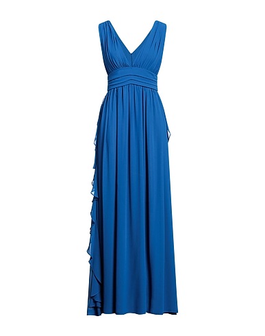 RUE DU BAC Long dress Blue 100% Polyester