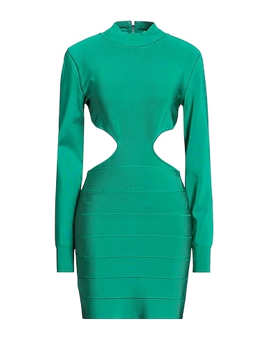 HERVÉ LÉGER Short dress Emerald green 90% Recycled rayon, 9% Nylon, 1% Elastane
