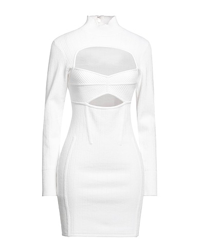HERVÉ LÉGER Kurzes Kleid Weiß 55% Nylon, 44% Viskose, 1% Elastan