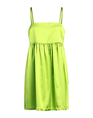 SEMICOUTURE Vestito corto Verde lime 74% Acetato, 23% Poliammide, 3% Elastan