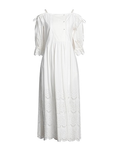 ULLA JOHNSON Long dress White 100% Cotton