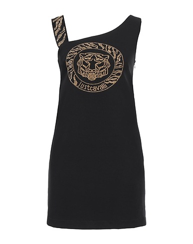 JUST CAVALLI Sheath dress Black 90% Polyester, 10% Elastane