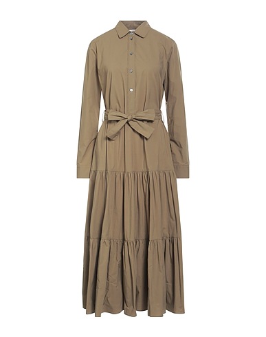 CALIBAN Midi dress Military green 97% Cotton, 3% Elastane