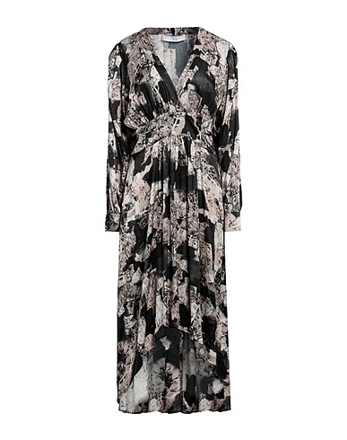 IRO Midi dress Black 91% Viscose, 9% Wool