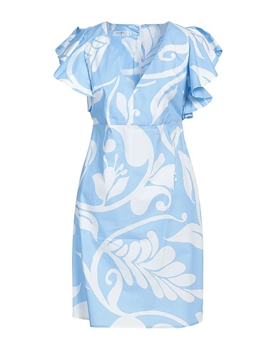 BARBA Napoli Vestito corto Celeste 100% Cotone