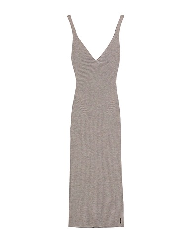 CALVIN KLEIN Midi-Kleid Maulwurfsgrau 94% Wolle, 5% Polyamid, 1% Elastan