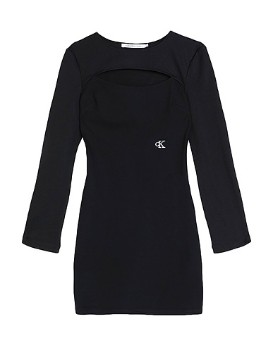 CALVIN KLEIN JEANS Elegant dress Black 97% Polyester, 3% Elastane, EcoVero™ viscose, Polyamide
