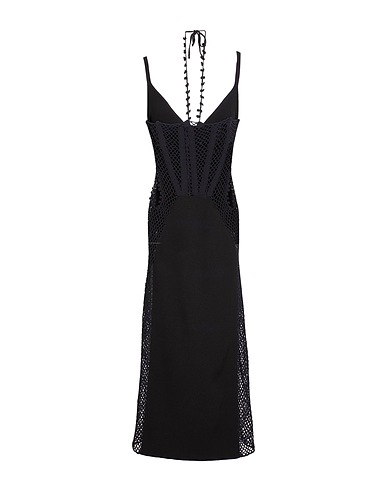 DION LEE Midi dress Black 64% Cotton, 36% Nylon, Viscose, Polyester, Elastane
