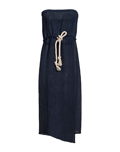 LISA MARIE FERNANDEZ Midi dress Navy blue 90% Linen, 10% Polyamide