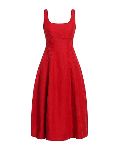 CHLOÉ Midi dress Brick red 100% Linen