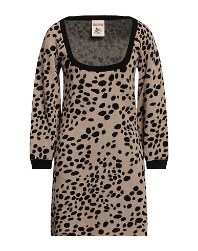 SEMICOUTURE Short dress Beige 80% Wool, 20% Polyamide