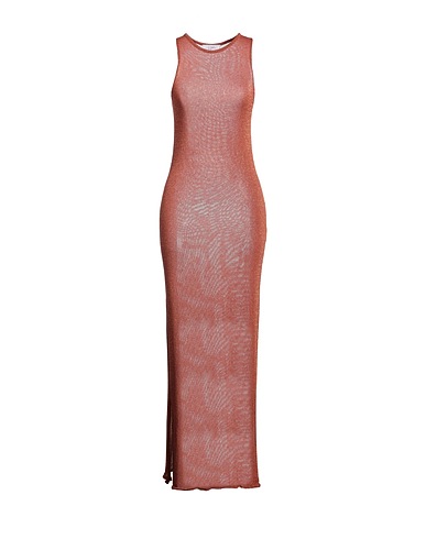 SOALLURE Long dress Rust 70% Viscose, 20% Metallic fiber, 10% Polyamide