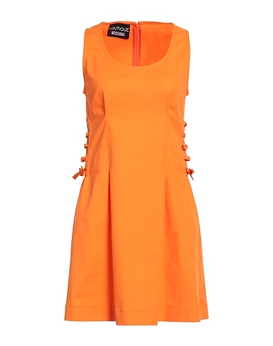 BOUTIQUE MOSCHINO Short dress Orange 96% Cotton, 4% Elastane