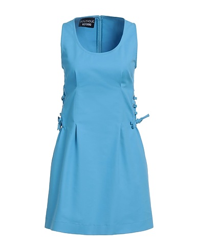 BOUTIQUE MOSCHINO Short dress Light blue 96% Cotton, 4% Elastane